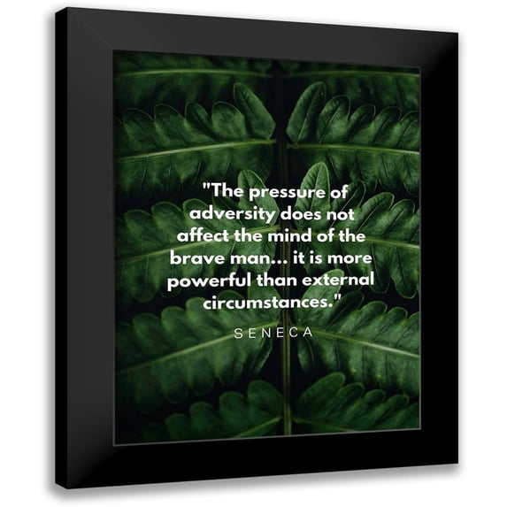 ArtsyQuotes 12x14 Black Modern Framed Museum Art Print Titled - Seneca Quote: Adversity