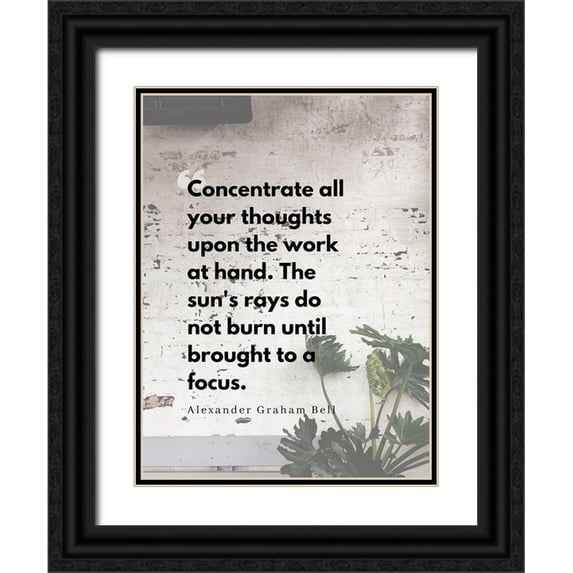 ArtsyQuotes 12x14 Black Ornate Wood Framed with Double Matting Museum Art Print Titled - Alexander Graham Bell Quote: Focus