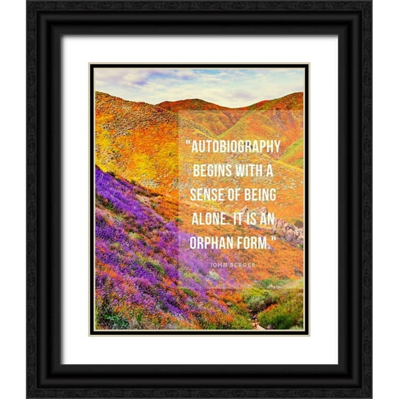 ArtsyQuotes 12x14 Black Ornate Wood Framed with Double Matting Museum Art Print Titled - John Berger Quote: Autobiography