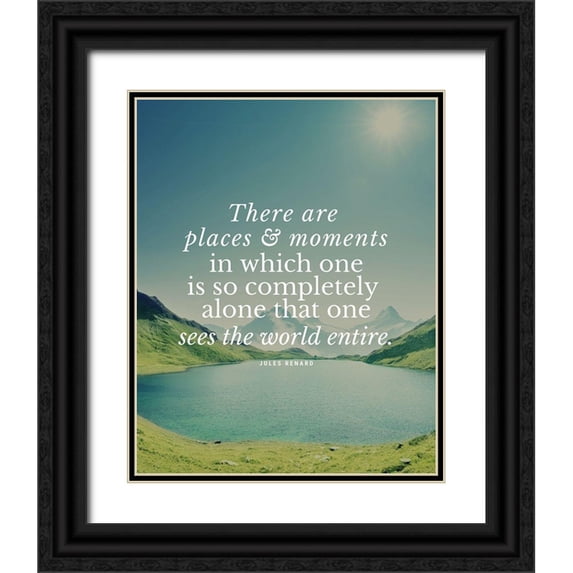 ArtsyQuotes 12x14 Black Ornate Wood Framed with Double Matting Museum Art Print Titled - Jules Renard Quote: Places and Moments