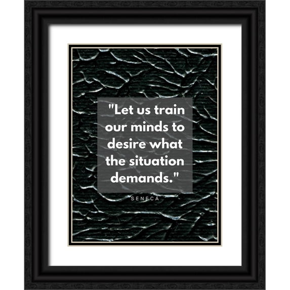 ArtsyQuotes 12x14 Black Ornate Wood Framed with Double Matting Museum Art Print Titled - Seneca Quote: Our Minds