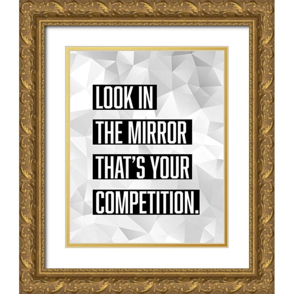 ArtsyQuotes 12x14 Gold Ornate Wood Framed with Double Matting Museum Art Print Titled - Artsy Quotes Quote: Competition