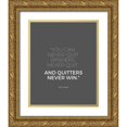 thumbnail image 1 of ArtsyQuotes 12x14 Gold Ornate Wood Framed with Double Matting Museum Art Print Titled - Ted Turner Quote: Never Quit, 1 of 4