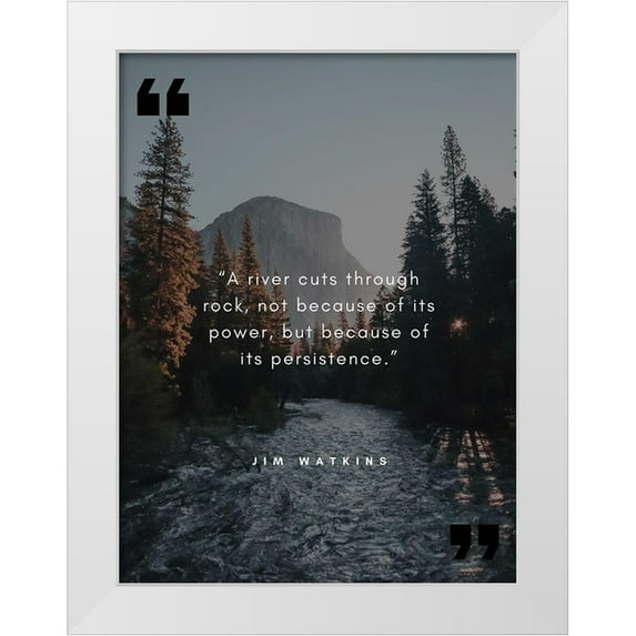 ArtsyQuotes 12x14 White Modern Wood Framed Museum Art Print Titled - Jim Watkins Quote: Persistence