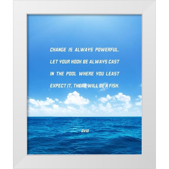 ArtsyQuotes 12x14 White Modern Wood Framed Museum Art Print Titled - Ovid Quote: Always Powerful