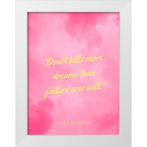 ArtsyQuotes 12x14 White Modern Wood Framed Museum Art Print Titled - Suzy Kassem Quote: Doubt Kills