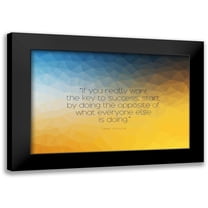 ArtsyQuotes 14x11 Black Modern Framed Museum Art Print Titled - Brad Szollose Quote: Key to Success