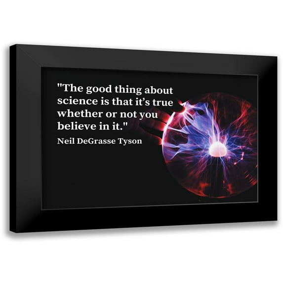ArtsyQuotes 14x11 Black Modern Framed Museum Art Print Titled - Neil DeGrasse Tyson Quote: Science