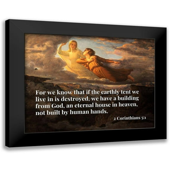ArtsyQuotes 14x12 Black Modern Framed Museum Art Print Titled - Bible Verse Quote 2 Corinthians 5:1, Louis Janmot - Poem of the Soul 17 The Ideal