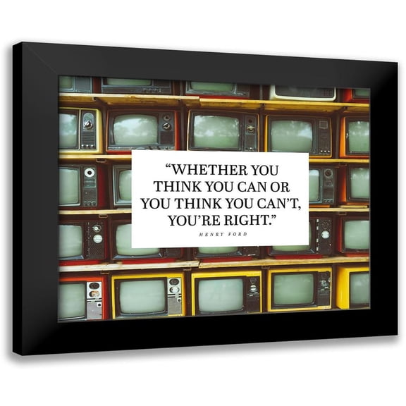 ArtsyQuotes 14x12 Black Modern Framed Museum Art Print Titled - Henry Ford Quote: Youre Right