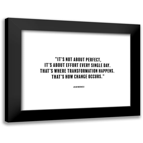 ArtsyQuotes 14x12 Black Modern Framed Museum Art Print Titled - Jilian Michaels Quote: Change