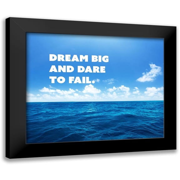ArtsyQuotes 14x12 Black Modern Framed Museum Art Print Titled - Norman Vaughan Quote: Dream Big