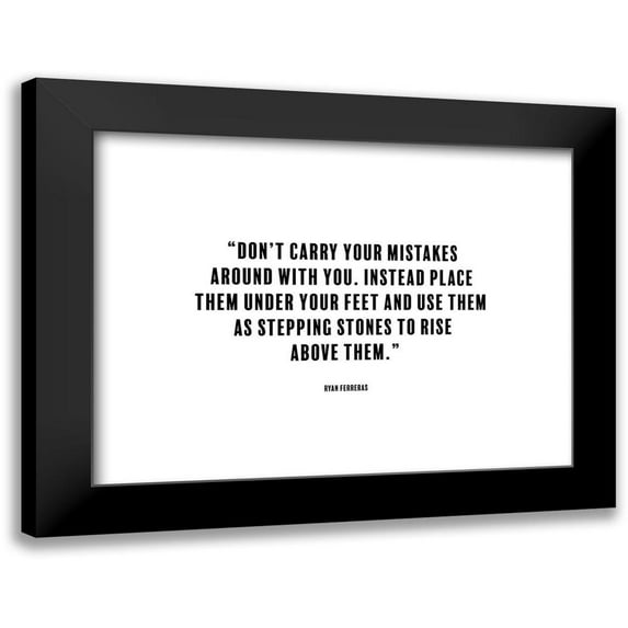 ArtsyQuotes 14x12 Black Modern Framed Museum Art Print Titled - Ryan Ferreras Quote: Stepping Stones