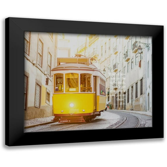 ArtsyQuotes 14x12 Black Modern Framed Museum Art Print Titled - Will Rogers Quote: Youll Get Run Over