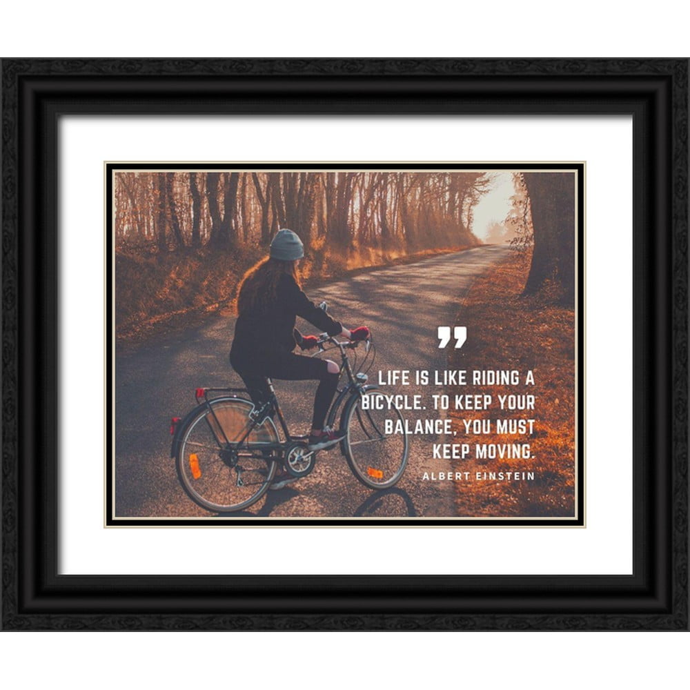 ArtsyQuotes 14x12 Black Ornate Wood Framed with Double Matting Museum Art  Print Titled - Albert Einstein Quote: Riding a Bicycle - Walmart.com, image size:1000x1000