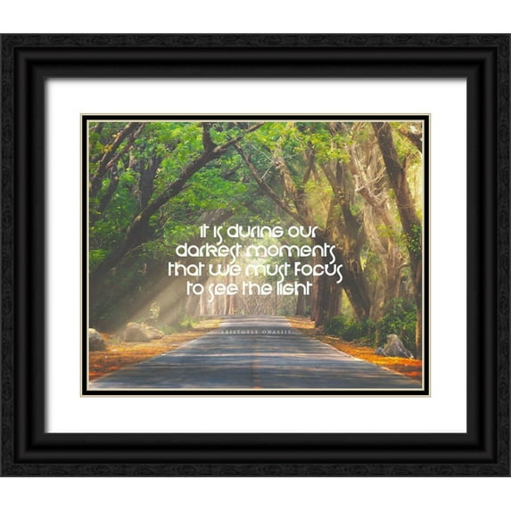 ArtsyQuotes 14x12 Black Ornate Wood Framed with Double Matting Museum Art Print Titled - Aristotle Onassis Quote: Darkest Moments