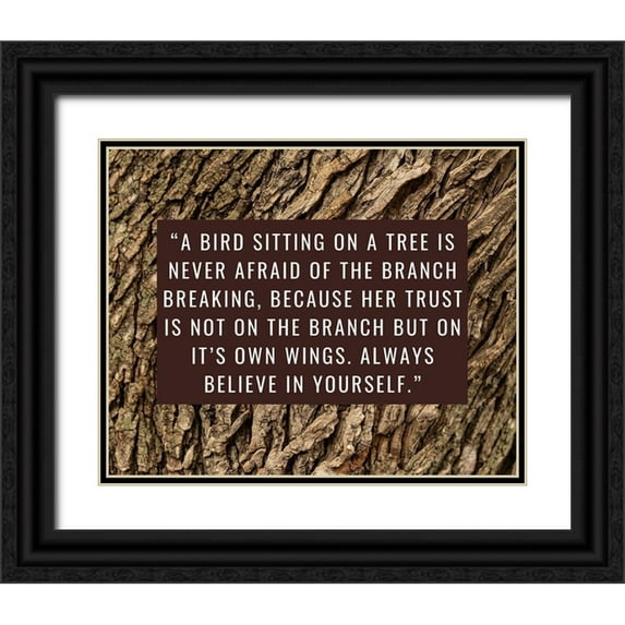 ArtsyQuotes 14x12 Black Ornate Wood Framed with Double Matting Museum Art Print Titled - Artsy Quotes Quote: Branch Breaking