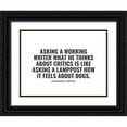 thumbnail image 1 of ArtsyQuotes 14x12 Black Ornate Wood Framed with Double Matting Museum Art Print Titled - Christopher Hampton Quote: Working Writer, 1 of 4