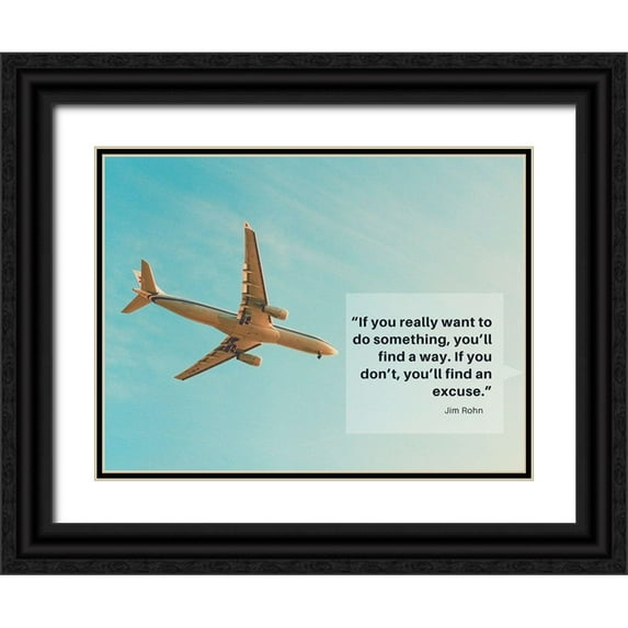 ArtsyQuotes 14x12 Black Ornate Wood Framed with Double Matting Museum Art Print Titled - Jim Rohn Quote: Youll Find a Way