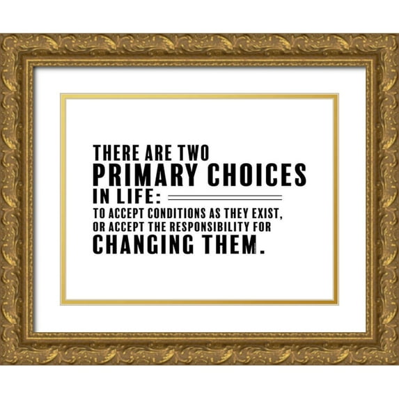 ArtsyQuotes 14x12 Gold Ornate Wood Framed with Double Matting Museum Art Print Titled - Denis Waitley Quote: Accept Responsibility