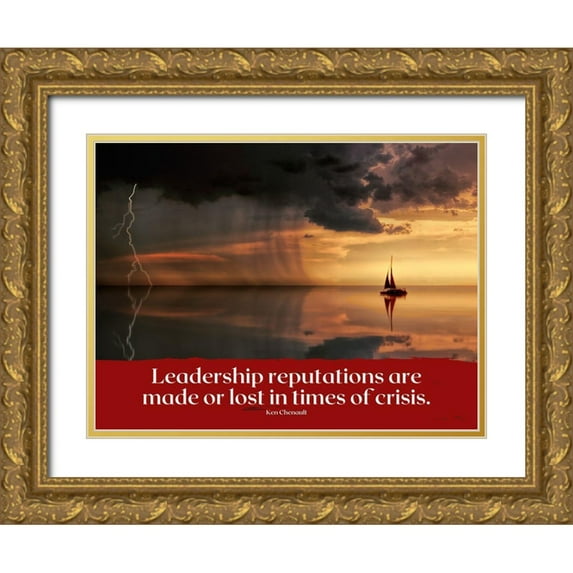 ArtsyQuotes 14x12 Gold Ornate Wood Framed with Double Matting Museum Art Print Titled - Ken Chenault Quote: Leadership Reputations
