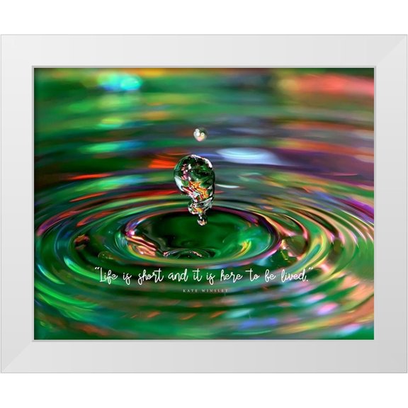 ArtsyQuotes 14x12 White Modern Wood Framed Museum Art Print Titled - Kate Winslet Quote: Life is Short