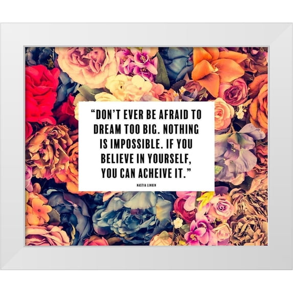 ArtsyQuotes 14x12 White Modern Wood Framed Museum Art Print Titled - Nastia Linkin Quote: Nothing is Impossible