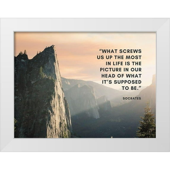 ArtsyQuotes 14x12 White Modern Wood Framed Museum Art Print Titled - Socrates Quote: Supposed to Be