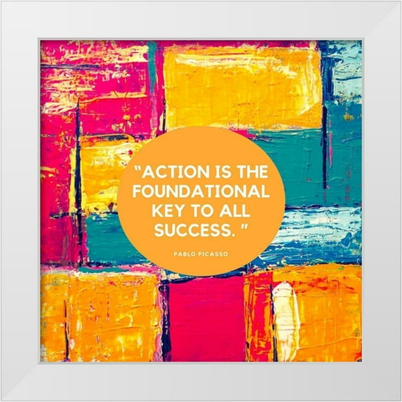 ArtsyQuotes 15x15 White Modern Wood Framed Museum Art Print Titled - Pablo Picasso Quote: Foundational Key