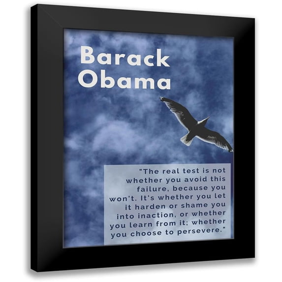 ArtsyQuotes 15x18 Black Modern Framed Museum Art Print Titled - Barack Obama Quote: The Real Test