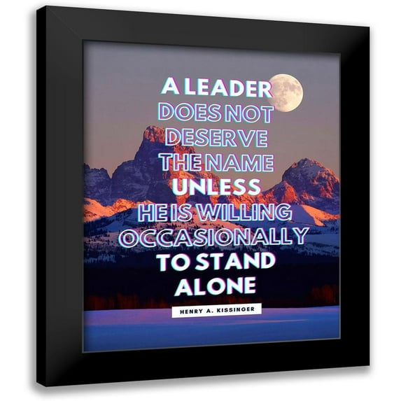 ArtsyQuotes 15x18 Black Modern Framed Museum Art Print Titled - Henry A. Kissinger Quote: A Leader
