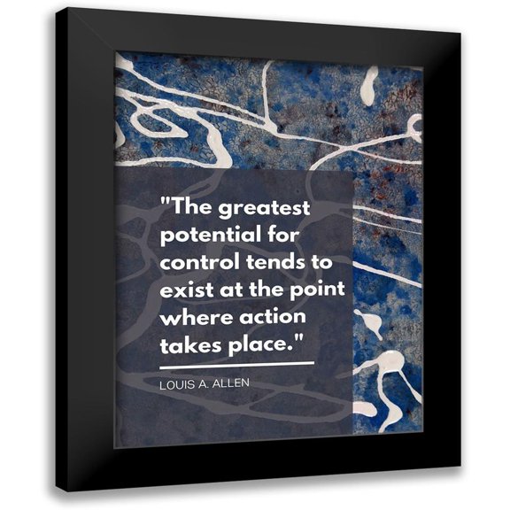 ArtsyQuotes 15x18 Black Modern Framed Museum Art Print Titled - Louis A. Allen Quote: Control