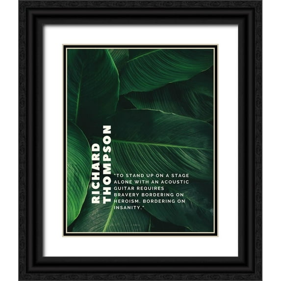 ArtsyQuotes 15x18 Black Ornate Wood Framed with Double Matting Museum Art Print Titled - Richard Thompson Quote: Acoustic Guitar