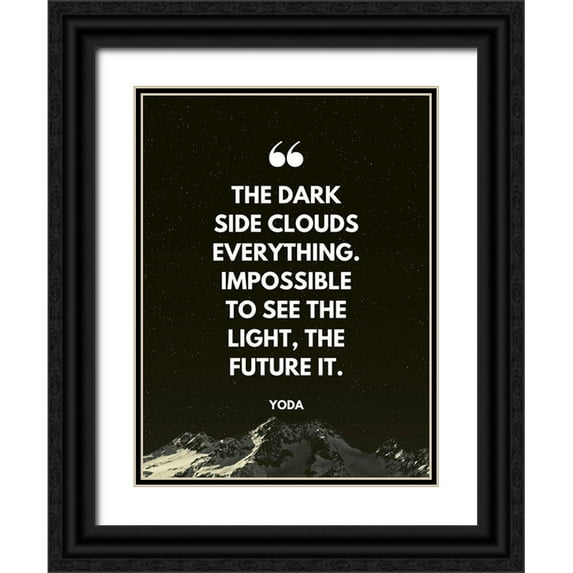 ArtsyQuotes 15x18 Black Ornate Wood Framed with Double Matting Museum Art Print Titled - Yoda Quote: Impossible to See
