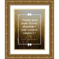 thumbnail image 1 of ArtsyQuotes 15x18 Gold Ornate Wood Framed with Double Matting Museum Art Print Titled - John F. Kennedy Quote: Achieve Greatly, 1 of 4