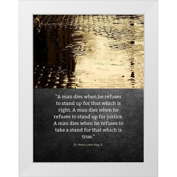 ArtsyQuotes 15x18 White Modern Wood Framed Museum Art Print Titled - Dr. Martin Luther King Jr. Quote: Stand Up