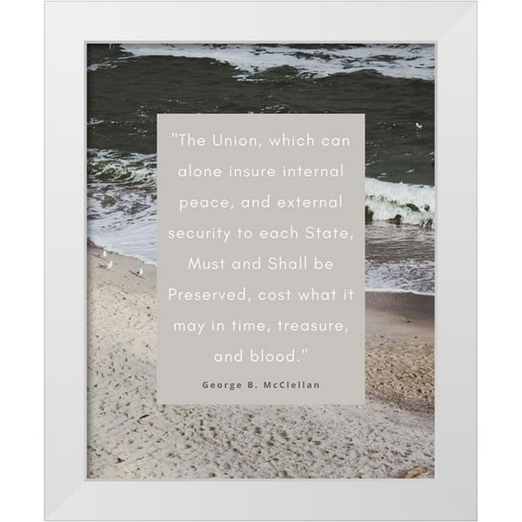 ArtsyQuotes 15x18 White Modern Wood Framed Museum Art Print Titled - George B. McClellan Quote: Internal Peace