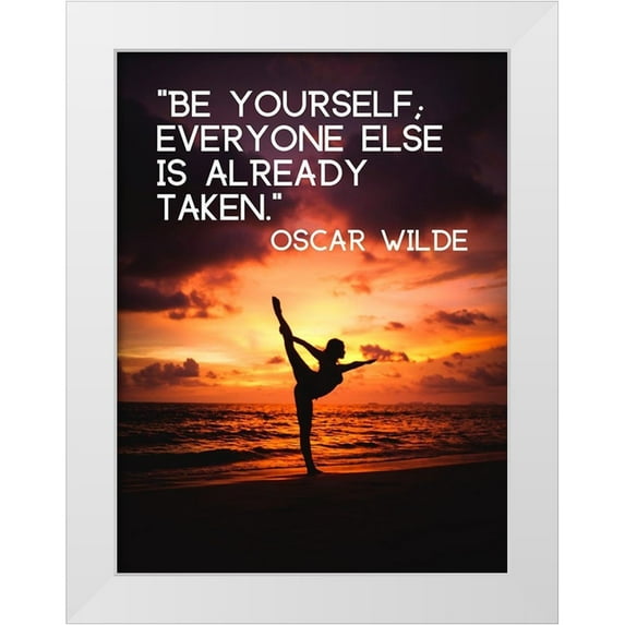 ArtsyQuotes 15x18 White Modern Wood Framed Museum Art Print Titled - Oscar Wilde Quote: Already Taken