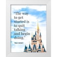 thumbnail image 1 of ArtsyQuotes 15x18 White Modern Wood Framed Museum Art Print Titled - Walt Disney Quote: Begin Doing, 1 of 4