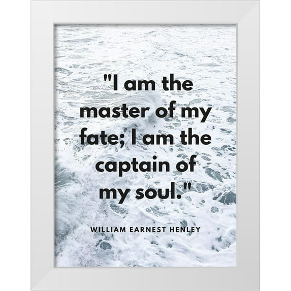 ArtsyQuotes 15x18 White Modern Wood Framed Museum Art Print Titled - William Ernest Henley Quote: Master of My Fate