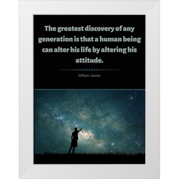 ArtsyQuotes 15x18 White Modern Wood Framed Museum Art Print Titled - William James Quote: Discovery