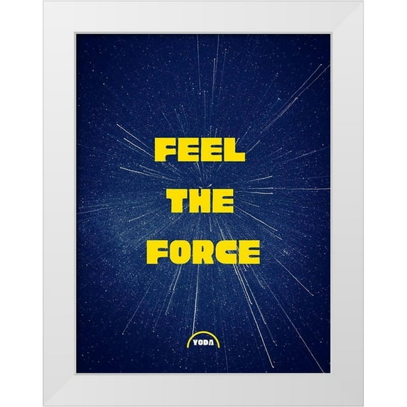 ArtsyQuotes 15x18 White Modern Wood Framed Museum Art Print Titled - Yoda Quote: Feel the Force