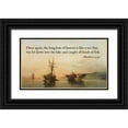 thumbnail image 1 of ArtsyQuotes 18x12 Black Ornate Wood Framed with Double Matting Museum Art Print Titled - Bible Verse Quote Matthew 13:47, Konstantinos Volanakis - On Calm Waters, 1 of 4