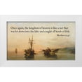 thumbnail image 1 of ArtsyQuotes 18x12 White Modern Wood Framed Museum Art Print Titled - Bible Verse Quote Matthew 13:47, Konstantinos Volanakis - On Calm Waters, 1 of 4