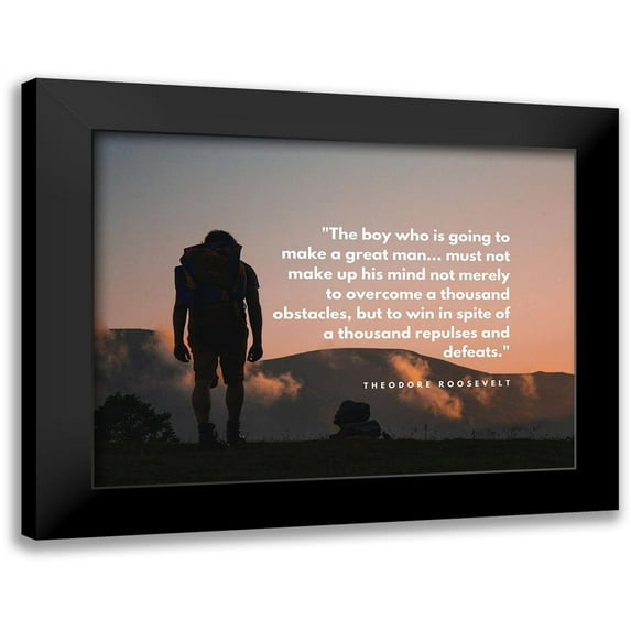 ArtsyQuotes 18x15 Black Modern Framed Museum Art Print Titled - Theodore Roosevelt Quote: A Great Man