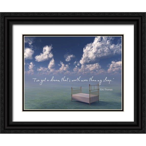 ArtsyQuotes 18x15 Black Ornate Wood Framed with Double Matting Museum Art Print Titled - Eric Thomas Quote: Ive Got a Dream