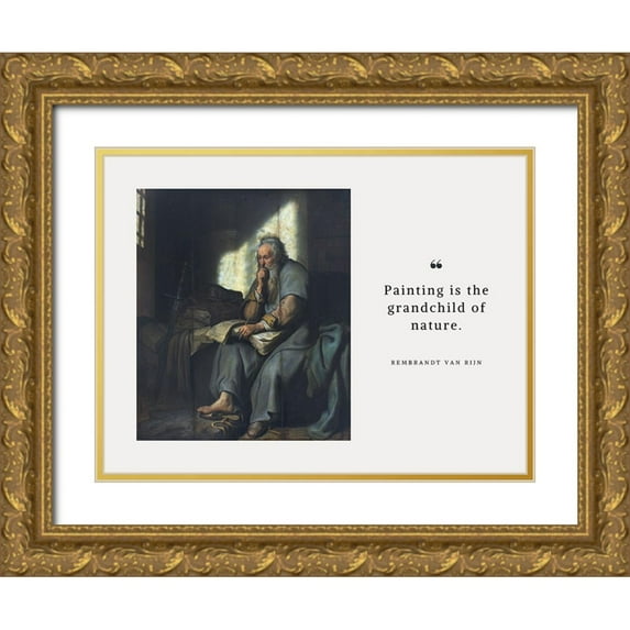 ArtsyQuotes 18x15 Gold Ornate Wood Framed with Double Matting Museum Art Print Titled - Rembrandt Van Rijn Quote: Related to God