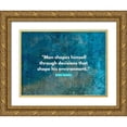 thumbnail image 1 of ArtsyQuotes 18x15 Gold Ornate Wood Framed with Double Matting Museum Art Print Titled - Rene Dubos Quote: Man Shapes Himself, 1 of 4