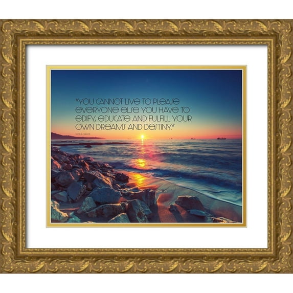 ArtsyQuotes 18x15 Gold Ornate Wood Framed with Double Matting Museum Art Print Titled - Viola Davis Quote: Dreams and Destiny