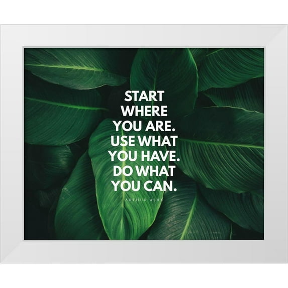ArtsyQuotes 18x15 White Modern Wood Framed Museum Art Print Titled - Arthur Ashe Quote: Do What You Can